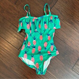 Hanna Andersson Pineapple Print Green Swimsuit